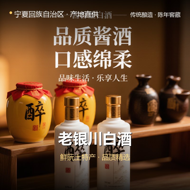 宁夏回族自治区老银川白酒 实拍图