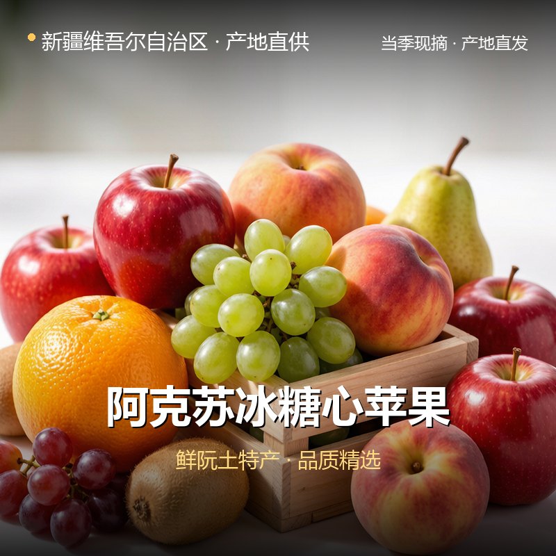 新疆维吾尔自治区阿克苏冰糖心苹果 实拍图