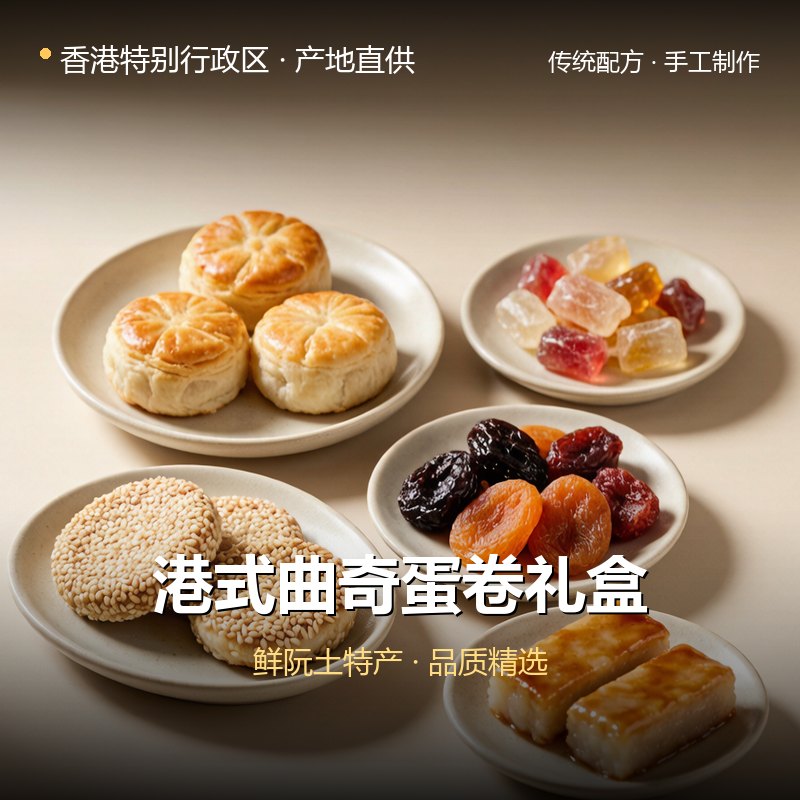 香港特别行政区港式曲奇蛋卷礼盒 实拍图