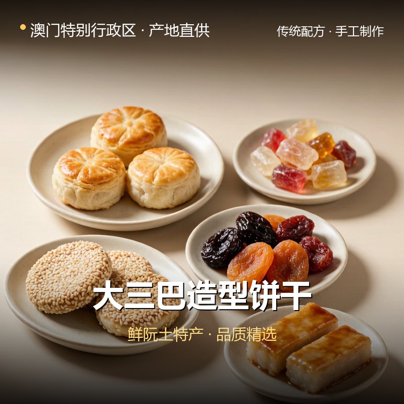 澳门特别行政区大三巴造型饼干 实拍图