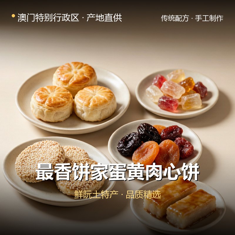 澳门特别行政区最香饼家蛋黄肉心饼 实拍图